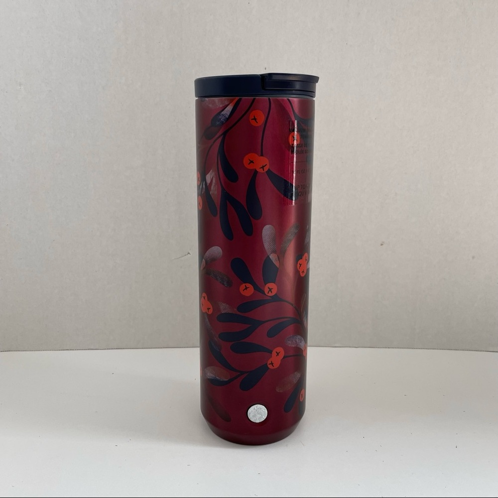 Starbucks Tumbler Mug Coffee Insulated Hot Floral Asian Abstract Purple Pink Red